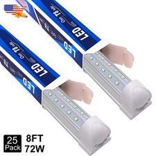 Led Shop Lights 25 Pack 8Ft 72W 6500K T8 Integrated Led Tube Light for Workshop