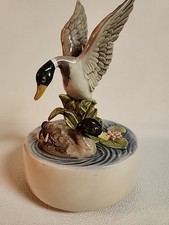 Vintage OTAGIRI Music Box MALLARD DUCKS on Pond Plays 