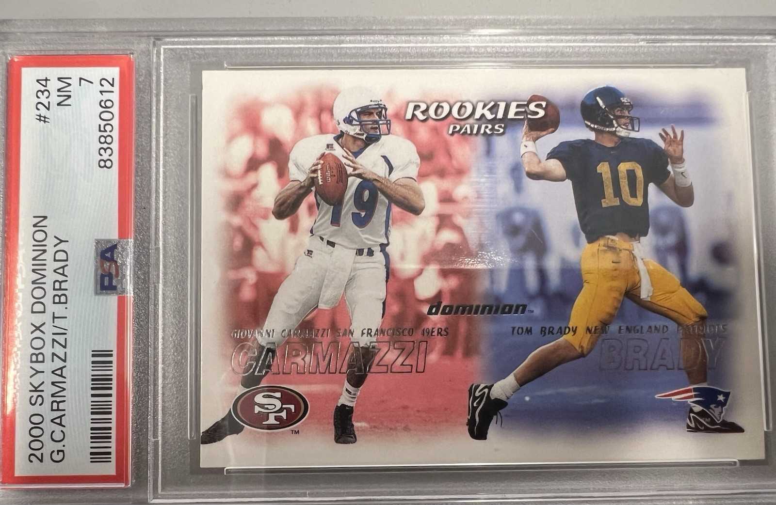 Tom Brady 2000 Skybox Dominion #234 Rookies Pairs Price Guide