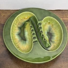 RARE Retro Haeger Pottery # 2011 Multi Color Green Pottery Ashtray