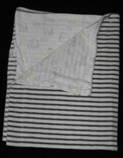 Lila Jack Baby Blanket Elephants Giraffes Stripes Gray White
