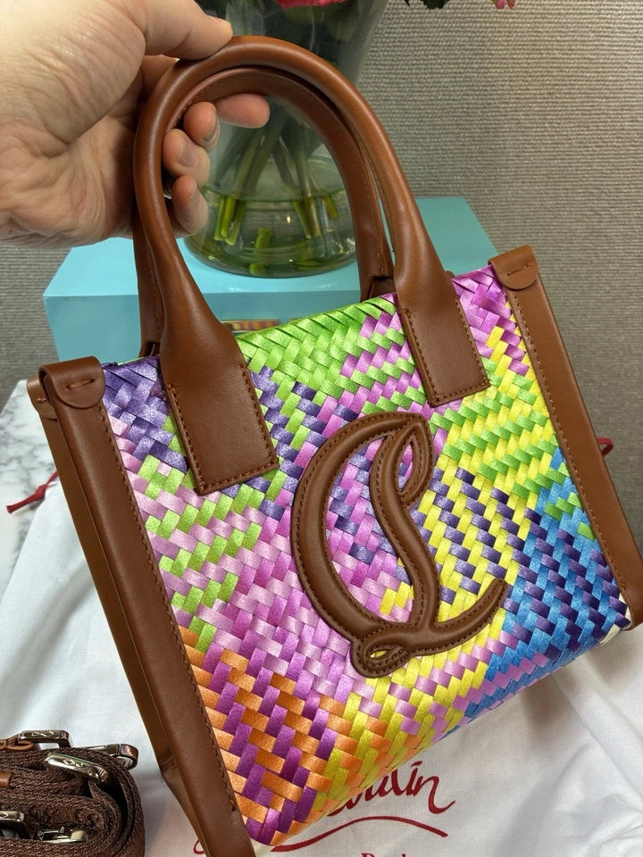 NWT Christian Louboutin Multicolor By My Side Woven Mini Tote - Retail $1490 - Image 3 of 4