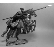 Horse knight UnPainted Miniature Tin Figurine 54 mm 1/32