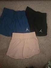 Girl  s Jumpman Jordan Active Shorts Size M 10 TO 12 Pack Of 3 Black Blue Pink