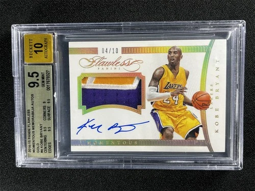 2014-15 Panini Flawless Kobe Bryant Gold Momentous Patch /10 BGS 9.5 Mt Auto 10