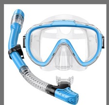 Seovediary Snorkel Set Adults Snorkeling Gear Anti-Fog Panoramic View Swim Mask