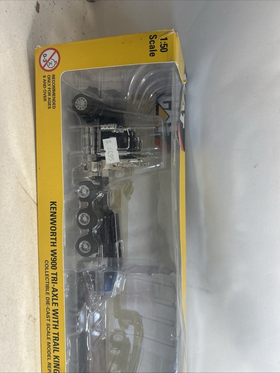 Norscot 1:50 Kenworth W900 Tri-Axle w/ Trail King Lowboy Trailer