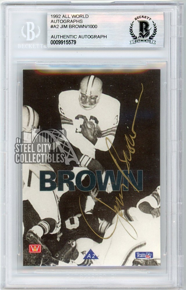 Jim Brown Autographed Signed 1992 All World Autograph Card #A2 /1000 BAS 