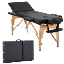 BestMassage Portable Folding Massage Table Massage Bed 24" Wide,Black 3-F...
