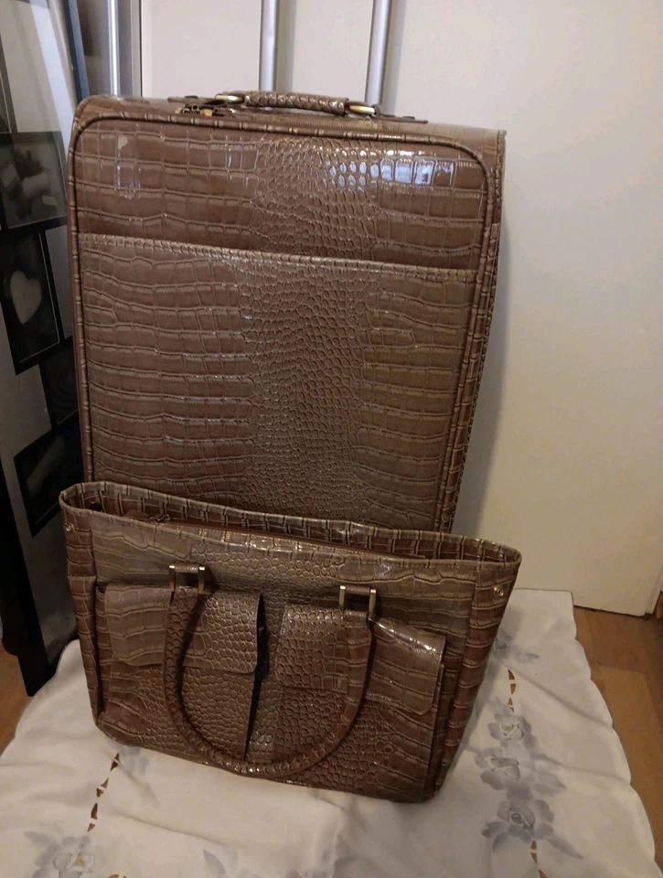 BRIC'S TROLLEY Italien Gebraucht MIT BUsinesstasche Brau MIT einem STAUBBEUTEL - Bild 3 von 4