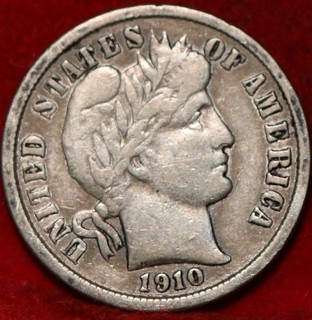 1910 Philadelphia Mint Silver Barber Dime