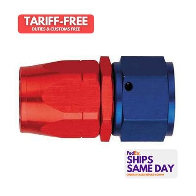Aeroquip FCM1013, One #8 Straight Hose End Aluminum Blue Red Performance Parts