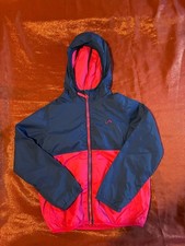 Vertical9 Jacket Youth M 8 Hooded Windbreaker Lightweight Navy Red Full Zip