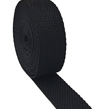 AnseTendance - Sangle coton uni 25mm pour sacs bag main couture anse strap Noir