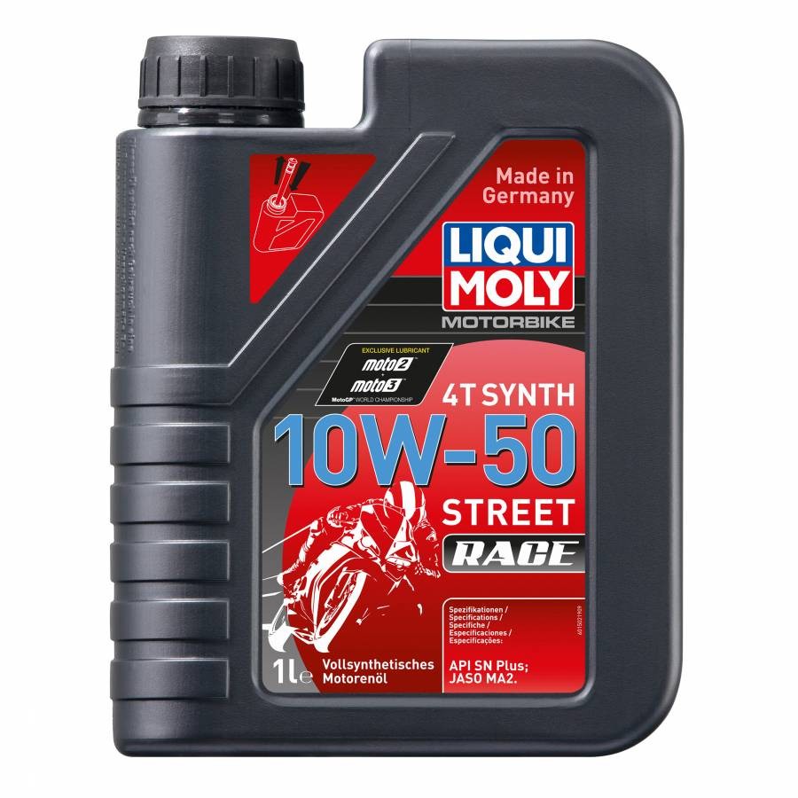 Huile moteur 4 temps 10W50 protège votre moto street race en 100% synthèse 1l