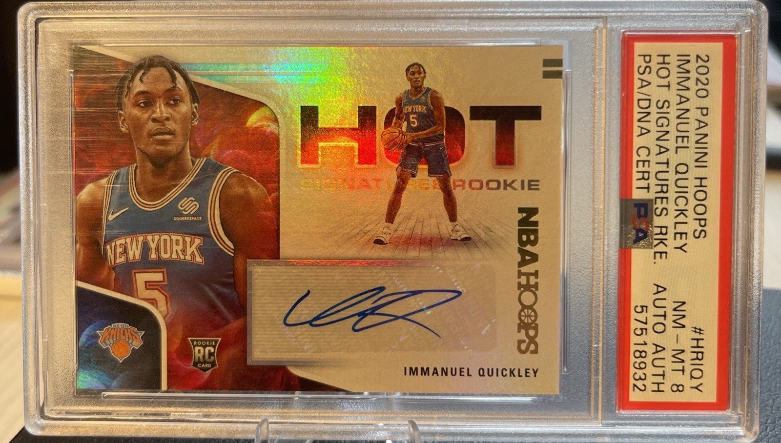 2020 Panini Hoops Immanuel Quickley RC Auto PSA 9