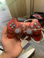 Sony PlayStation 1 PSOne Transparent Red DualShock Controller