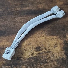 GPURisers Brand White 18 AWG PCI-E 8-Pin to Dual 8-Pin (6+2) GPU Splitter Cable