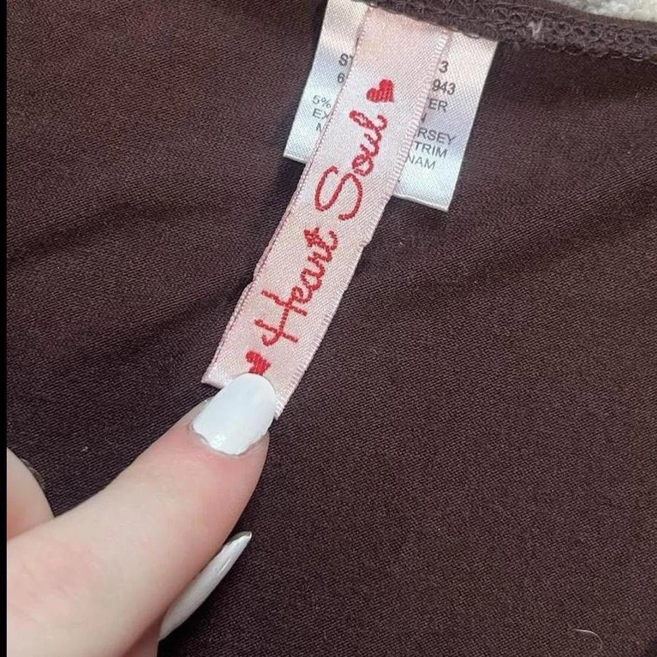 Camiseta sin mangas Babydoll marrón años 2000 Y2K lentejuelas cuello en V hada grunge vintage talla grande Foto 3 de 4