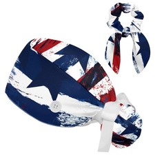 Scrub Caps Women Button Adjustable Surgical Ponytail Pouch Working Bow Hat Cap