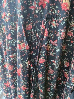 APRIL CORNELL Dress XXL, Fall Pattern, Two Pockets, Back Tie, 23'' Acros, 55 Long