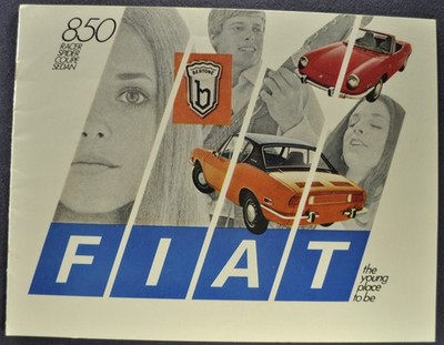 1970 Fiat 850 Catalog Brochure Spider Sport Coupe Sedan Excellent Original 70