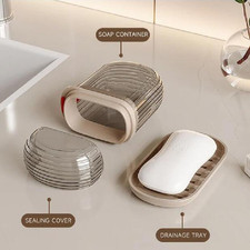 Travel Soap Case,Portable Soap Holder,Travel Soap Container with Lid