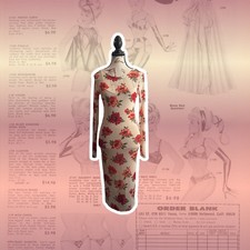 Floral Printed Bodycon Mesh Dress