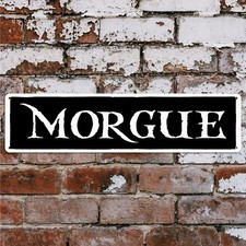 MORGUE Gothic Metal Sign Halloween Horror Decor Haunted House/Spooky Party Prop
