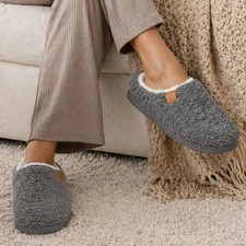 Shevalues Fur Lining Women's Slippers Curly Fleece House Shoes Fuzzy Comfy Warm