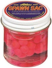 Atlas Mike's Spawn Sack Salmon Fishing Bait Eggs (6 Sacks per Jar), Pink