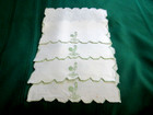 VTG MADEIRA GREEN ON ECRU ROOSTER COCKTAIL NAPKINS SET OF (4) — photo 1
