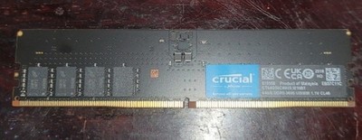 Crucial 64GB (1x64GB) DDR5 UDIMM 5600MHz CL46 Desktop PC Memory