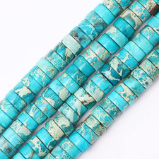 Natural Stone Heishi Beads for Necklace Making, 4 mm x 2 mm Small Flat Round ...