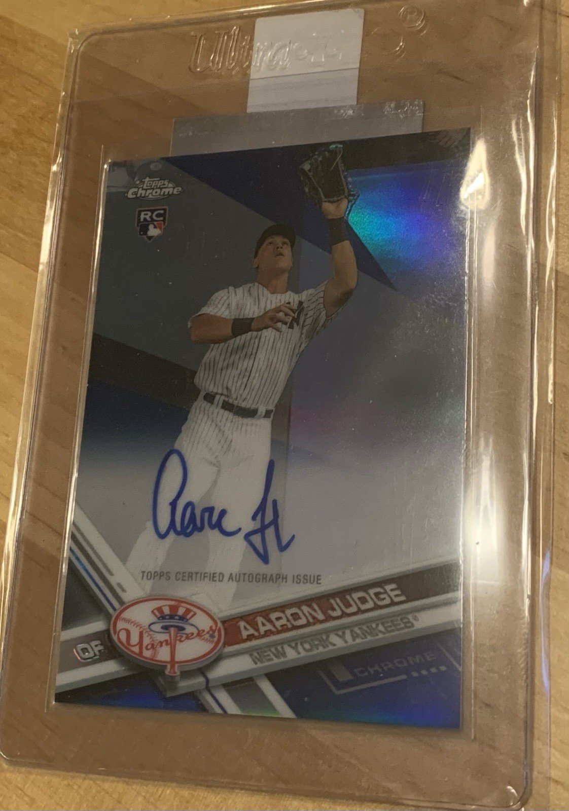 2017 Topps Chrome Aaron Judge Rookie Auto Blue Refractor #RA-AJ 112/150 MVP