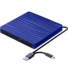 QDSYLQ Lettore CD DVD Esterno per PC Portatile USB 3.0 Slim USB C CD DVD RW