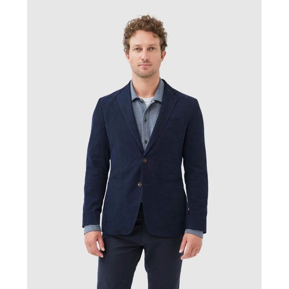 Rodd & Gunn Saint Bathans Sports Fit Jacket Mens Large Navy Blue Italy NWOT