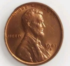 1941-S Lincoln Wheat Cent Uncirculated MS Red VeryClean Nice Eye Appeal FreePost