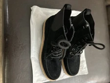 Crown Vintage Women’s Shay Ankle Black Leather Suede  Boots