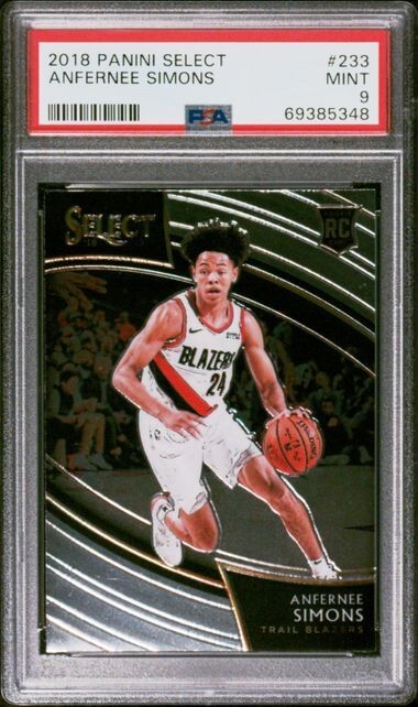 2018 Anfernee Simons Panini Select Courtside #233 Trail Blazer Graded PSA 9 MINT