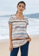 J. Jill - M - NEW Excellent Pure Jill Pima Elliptical Tee - NWT 1N3 