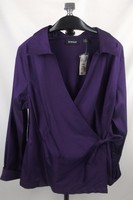 Avenue Wrap Shirt Top Size 14 16 Purple Stretch Avenue Wrap Shirt Top Size 14 16 Purple Stretch