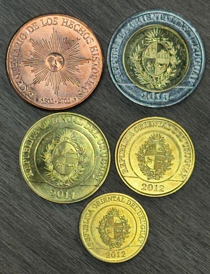 Uruguay Coin Lotx5 Wildlife & Commemorative $1-$2–$5-$10-$50 Collectible 2011-15 - Image 4 of 4