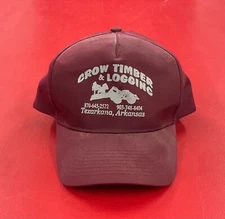 Crow Timber and Logging Texarkana, Arkansas Hat red cap Otto snapback