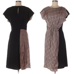 black patterned midi dress