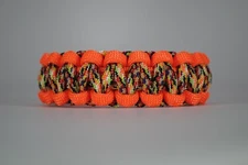 550 Paracord Survival Bracelet Cobra Orange/Overkill "Made in the USA"