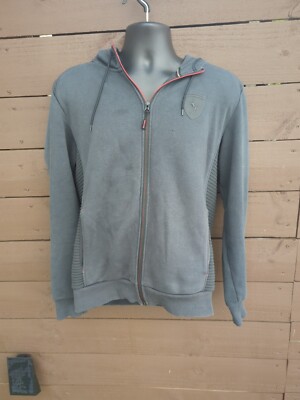Puma x Ferrari Lifestyle Jacket Full Zip Up Size Medium Ridges Hoodie InerPocket