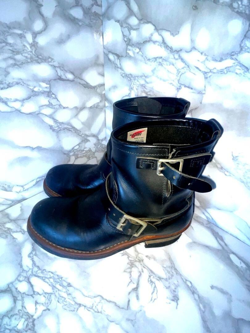 Red Wing 2268 PT91 Engineer Boots Men's US9D Black Leather Buckle