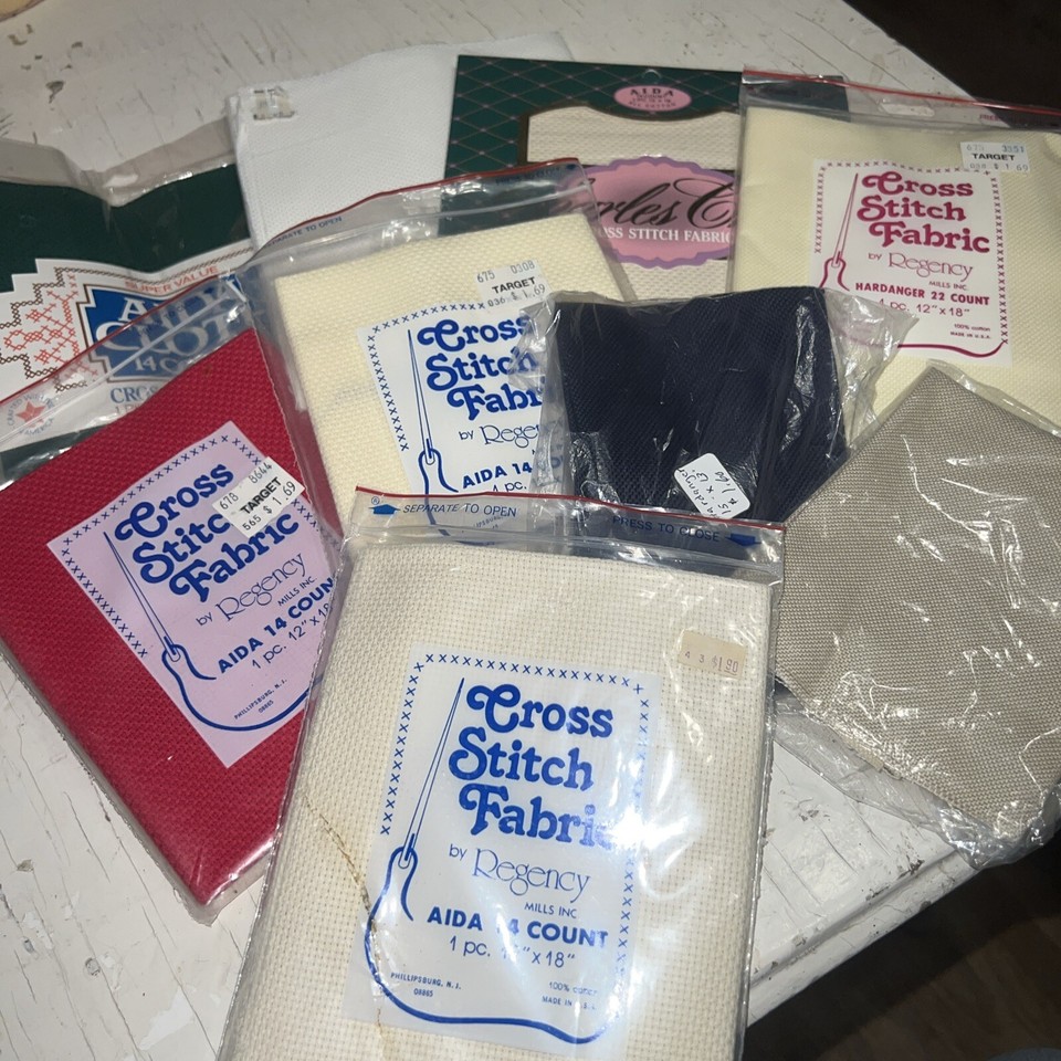 Cross Stitch Fabric Lot eBay