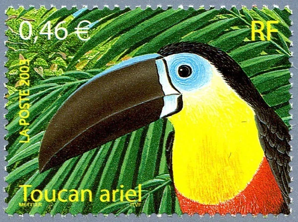 Timbre de 2003 - Toucan ariel - Oiseaux d' outre-mer - N° 3549 - Photo 1/1